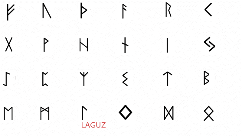 Laguz (ᛚ) — Runes illustration